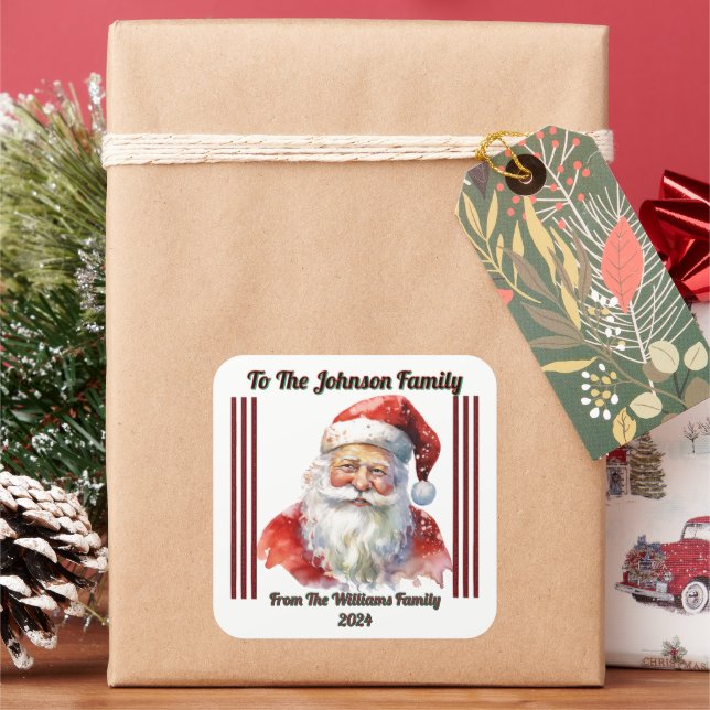 Frohe Weihnachtsaufkleber für Weihnachtsgeschenke Quadratischer Aufkleber (Feiertag)