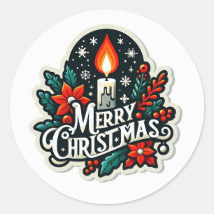 Frohe Weihnachtsaufkleber Runder Aufkleber