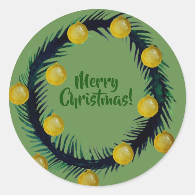 Frohe Weihnachtsaufkleber Runder Aufkleber (Vorderseite)