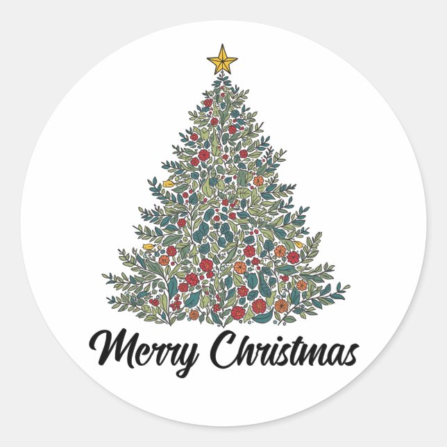 Frohe Weihnachtsaufkleber Runder Aufkleber (Vorderseite)