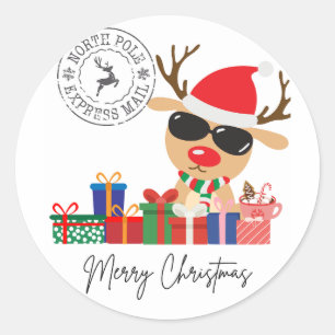 Frohe Weihnachtsaufkleber Runder Aufkleber