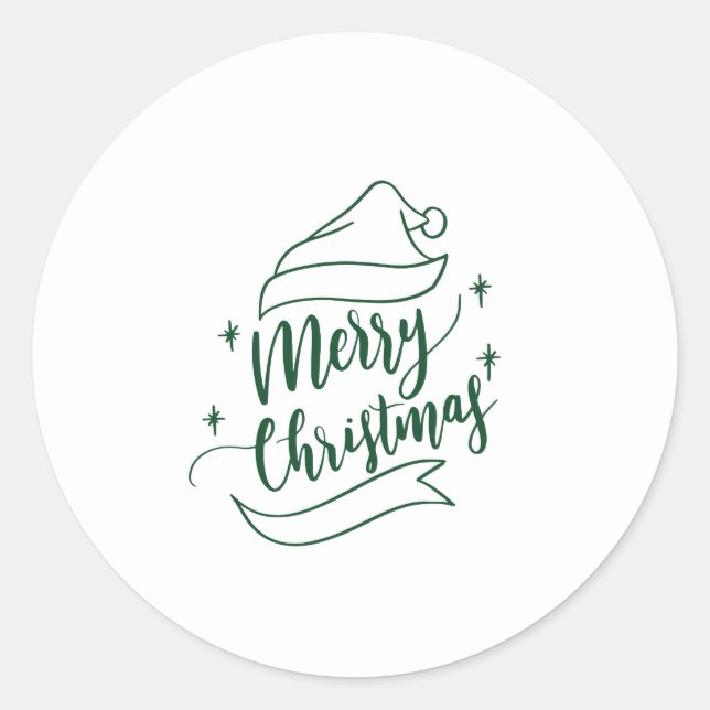 Frohe Weihnachtsaufkleber Runder Aufkleber (Vorderseite)