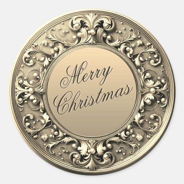 Frohe Weihnachtsaufkleber Runder Aufkleber (Vorderseite)