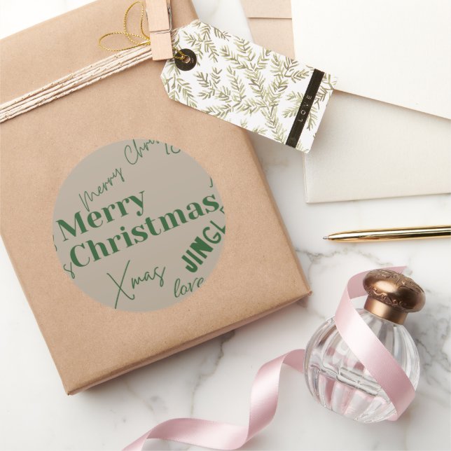 Frohe Weihnachtsaufkleber Runder Aufkleber (Schenken)