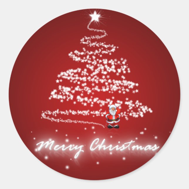 Frohe Weihnachtsaufkleber Runder Aufkleber (Vorderseite)