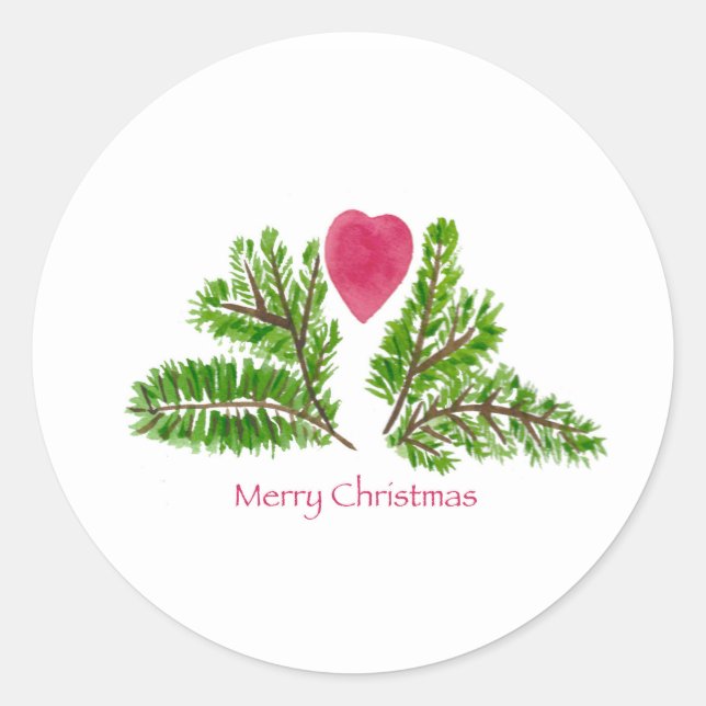Frohe Weihnachtsaufkleber Runder Aufkleber (Vorderseite)
