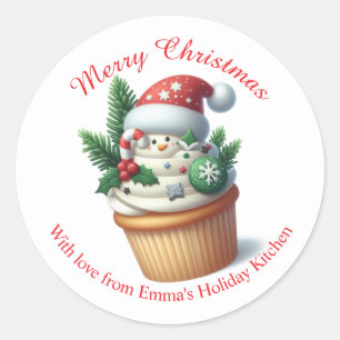 Frohe Weihnachtsbäckerei Cupcake Festivals Sticker