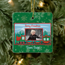 Frohe Weihnachtsbahn Foto Keramikornament