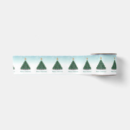 Frohe Weihnachtsbälle Baum Mint Pastel Design Satinband