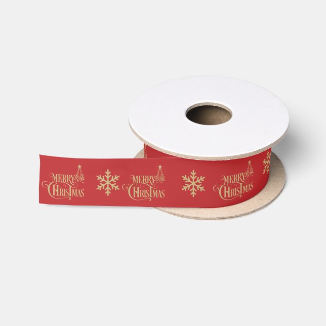 Frohe Weihnachtsbänder Satinband (Spule)