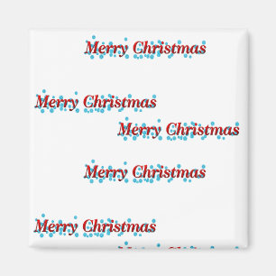 Frohe Weihnachtsbanner mit Schneeflocken und rotem Magnet