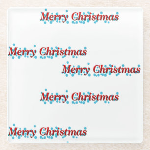 Frohe Weihnachtsbanner mit Schneeflocken und Rotte Glasuntersetzer