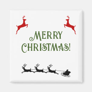 Frohe Weihnachtsbanner Red Reindeer Magnet