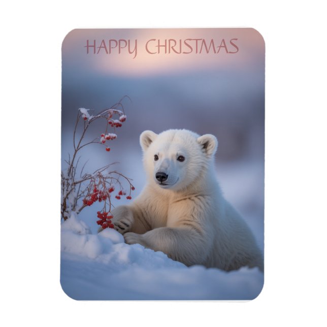 Frohe Weihnachtsbär Magnet (Vertikal)