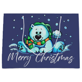 Frohe Weihnachtsbär Niedlich Große Geschenktüte