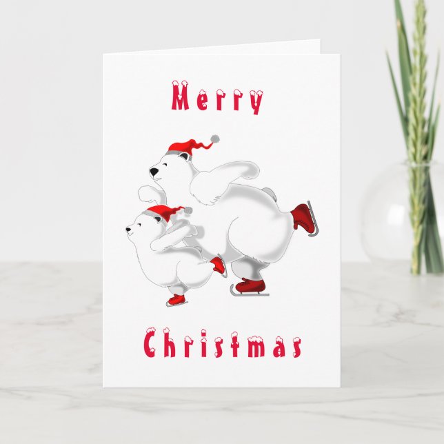 Frohe Weihnachtsbär Weihnachtskarte Karte (Vorderseite)