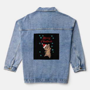 Frohe Weihnachtsbären Schnee Winterbär Teddy Jeansjacke