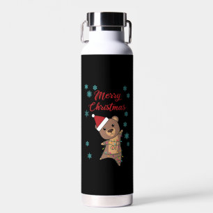 Frohe Weihnachtsbären Schnee Winterbär Teddy Trinkflasche