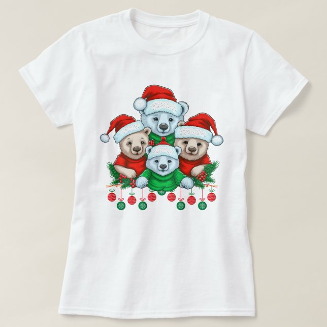 Frohe Weihnachtsbärenkammer T-Shirt (Design vorne)