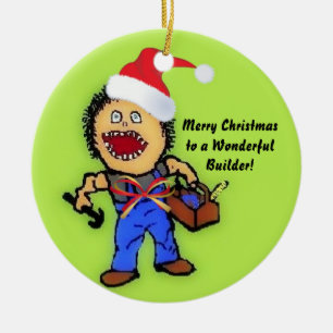 Frohe Weihnachtsbauer Keramikornament