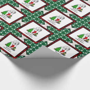 Frohe Weihnachtsbaum 2 Old English Sheepdog Gray 1 Geschenkpapier