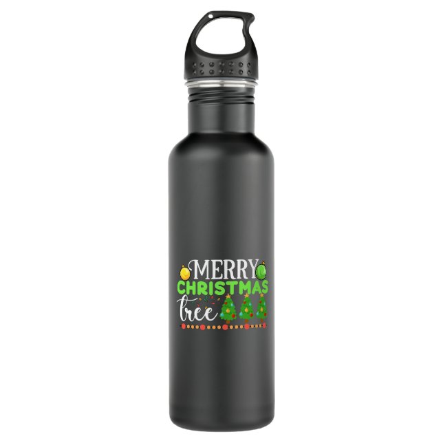 Frohe Weihnachtsbaum-34564 Edelstahlflasche (Vorderseite)