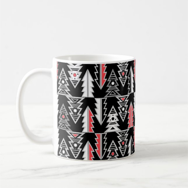 Frohe Weihnachtsbaum abstrakt modern geometrisch Kaffeetasse (Links)