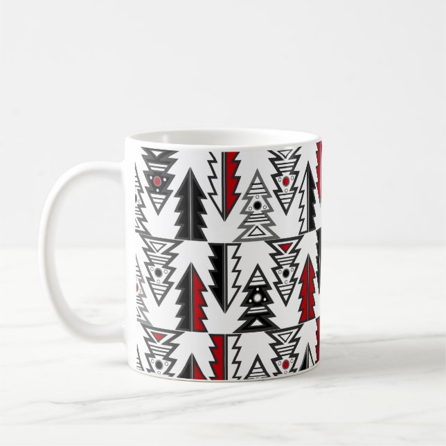 Frohe Weihnachtsbaum abstrakt modern geometrisch Kaffeetasse (Links)