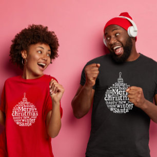 Frohe Weihnachtsbaum-Ball-Typografie-Design T-Shirt