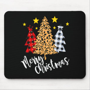 Frohe Weihnachtsbaum Buffalo Kariert Rot Grün Xmas Mousepad