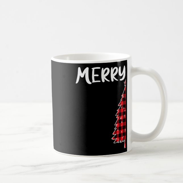 Frohe Weihnachtsbaum Buffalo Karierten Weihnachtsp Kaffeetasse (Rechts)