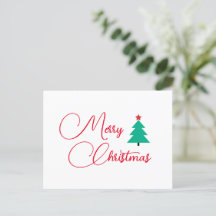 Frohe Weihnachtsbaum Calligraphy Holiday Postcard