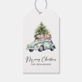 Frohe Weihnachtsbaum Classic Auto Urlaub Geschenkanhänger