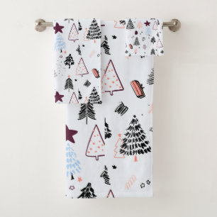 Frohe Weihnachtsbaum-Dekorationsgeschenk Badhandtuch Set