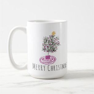 Frohe Weihnachtsbaum-Doodle-Kunst  Kaffeetasse