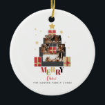 Frohe Weihnachtsbaum Familie Foto Collage Keramik Ornament<br><div class="desc">Ein fröhliches Weihnachtskarten-Sake-Design mit einer Weihnachtsbaumkollektion,  die Familie und Freunden in dieser fröhlichen HOliday-Saison begeistern wird.</div>