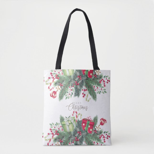 Frohe Weihnachtsbaum Feiertage Geschenkdesign Tasche (Vorderseite)