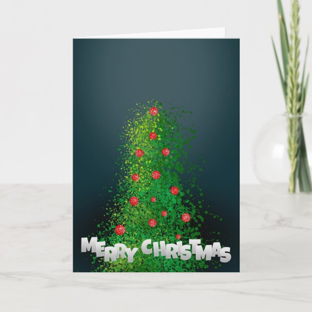 Frohe Weihnachtsbaum Feiertagskarte (Vorderseite)