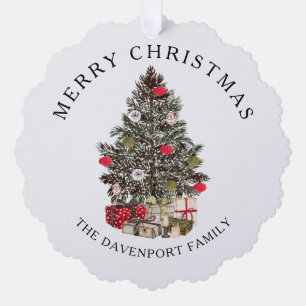 Frohe Weihnachtsbaum & Foto Ornament Card