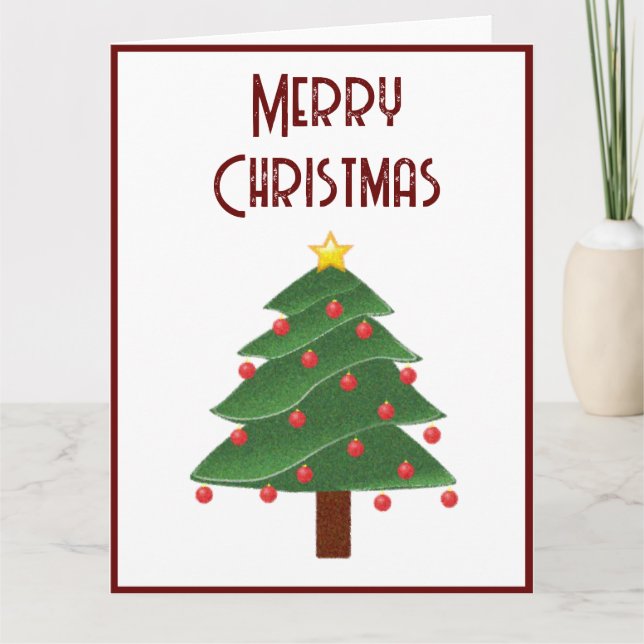 Frohe Weihnachtsbaum geklappte Grußkarte Karte (Vorderseite)