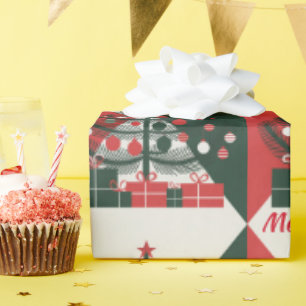 Frohe Weihnachtsbaum Geschenkpapier