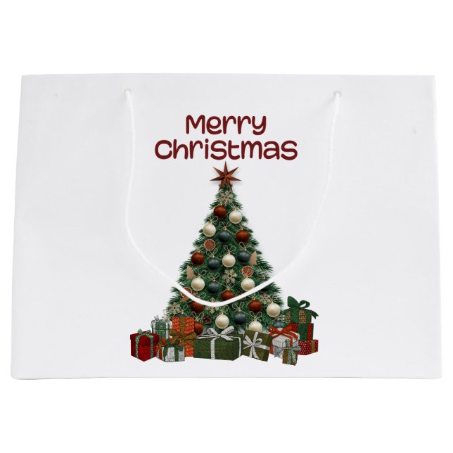 Frohe Weihnachtsbaum-Geschenktasche Große Geschenktüte (Vorderseite)