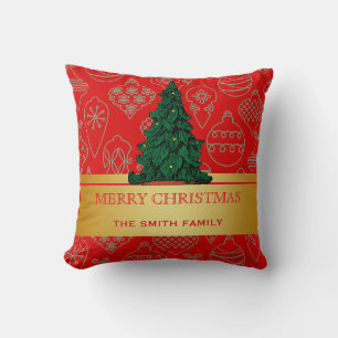 Frohe Weihnachtsbaum Gold Glitter Stern Kissen