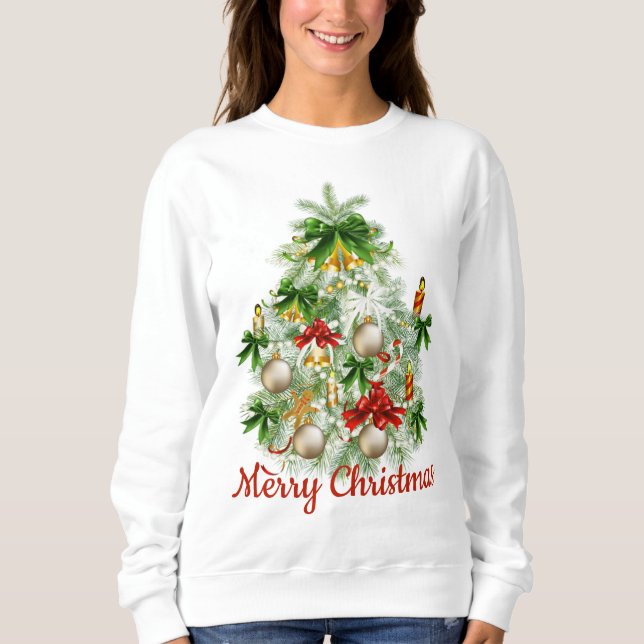 Frohe Weihnachtsbaum Holiday Sweatshirt (Vorderseite)