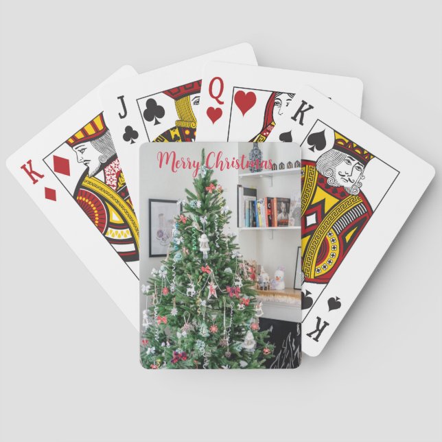 Frohe Weihnachtsbaum Klassische Spielkarten (Rückseite)