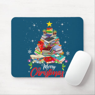 Frohe Weihnachtsbaum Liebe lesen Bücher Bibliothek Mousepad
