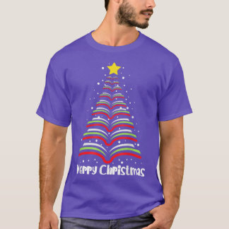 Frohe Weihnachtsbaum Liebe lesen Bücher Bibliothek T-Shirt