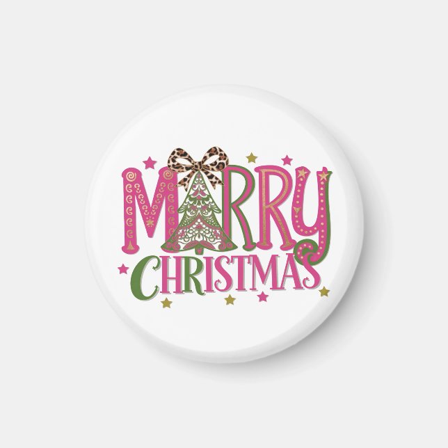 Frohe Weihnachtsbaum Magnet (Vorne)