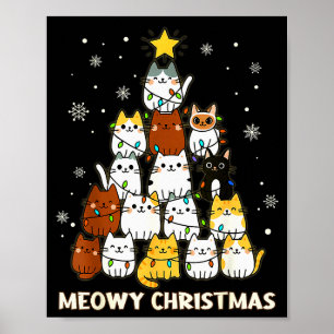 Frohe Weihnachtsbaum Merry Catmas Katzenliebhaber Poster