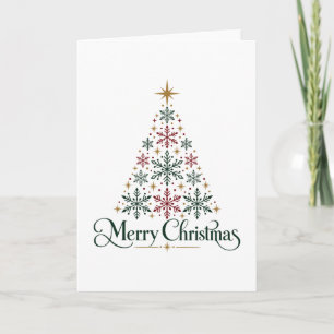 Frohe Weihnachtsbaum Minimalist Schneeflocke Karte